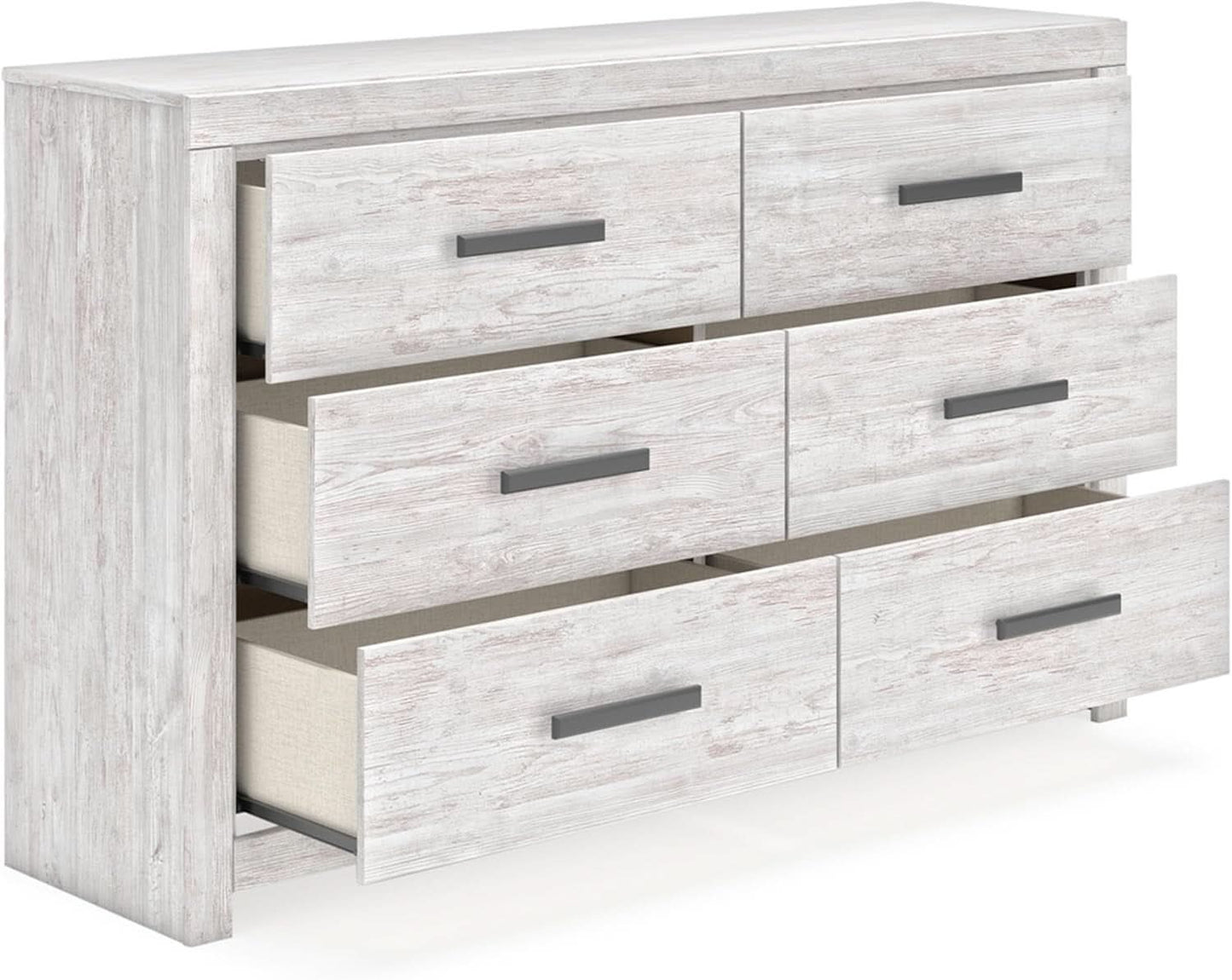 Cayboni Vintage 6 Drawer Dresser With Safety Stop White