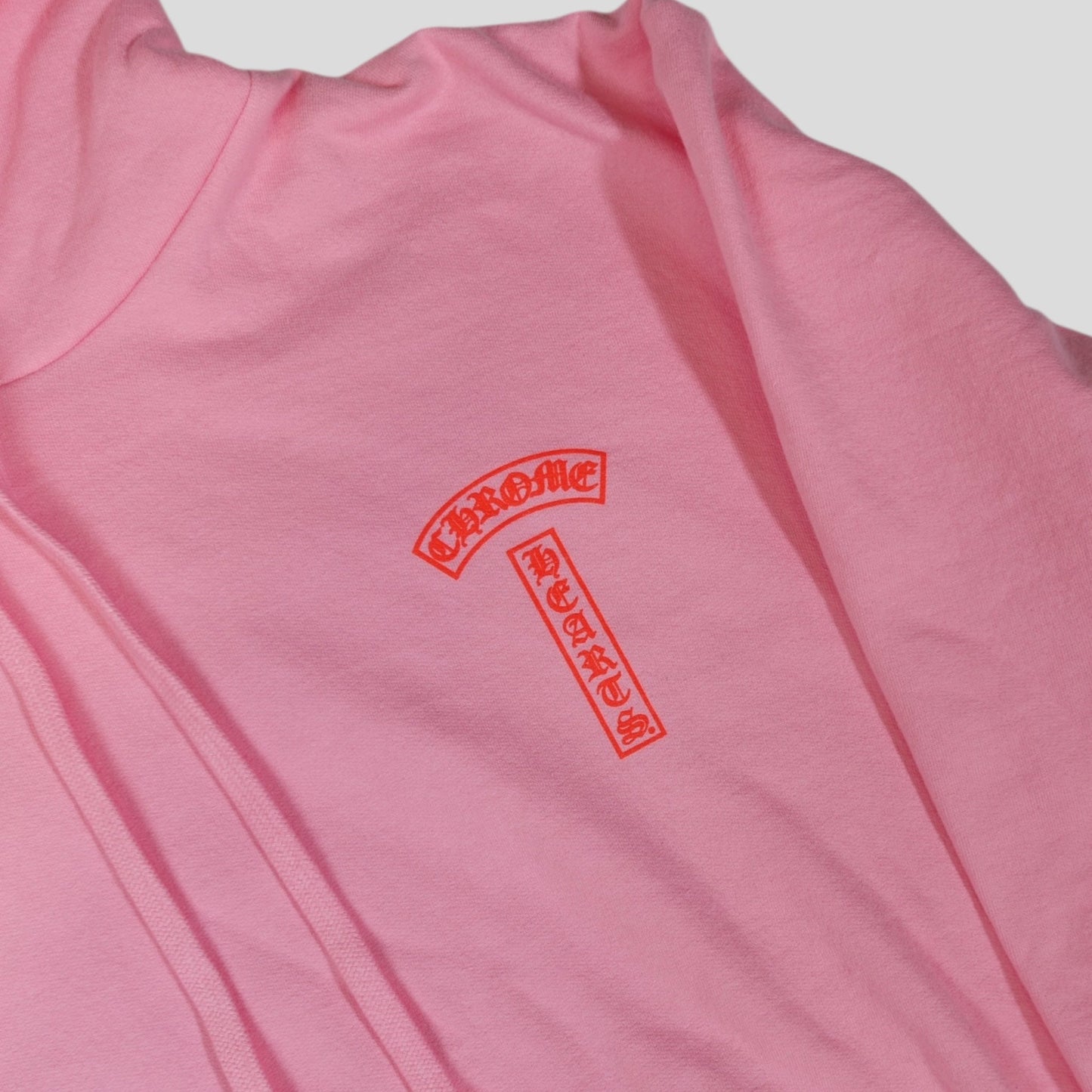 Chrome Hearts T Bar Logo Hoodie in Pink / Red