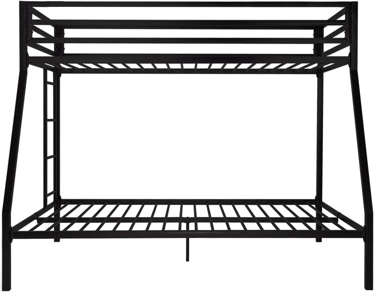 Metal Bunk Bed Twin Over Full Size With Guardrails