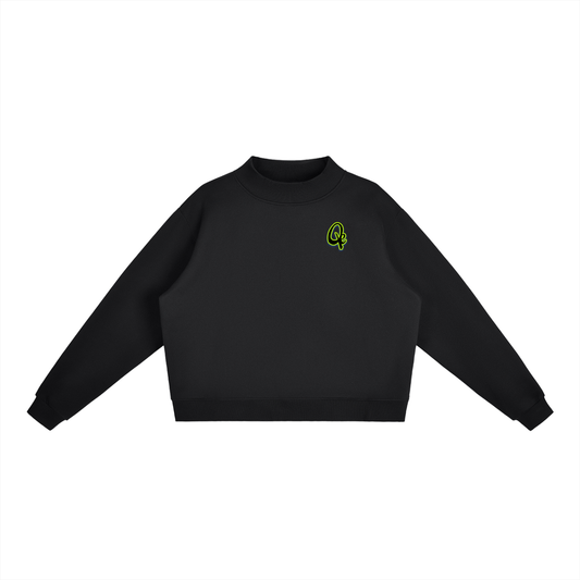 QE Essential Fleece Mock-Neck Crew Sweatshirt