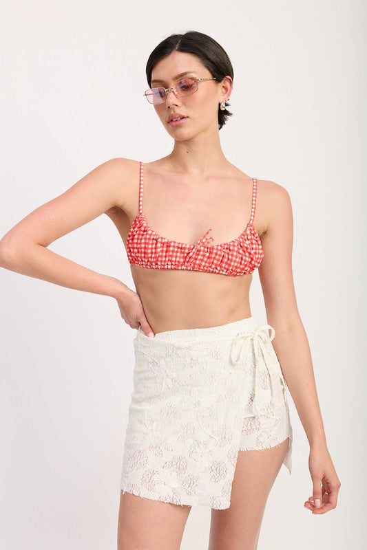 LACE WRAP SKIRT WITH DRAWSTRING