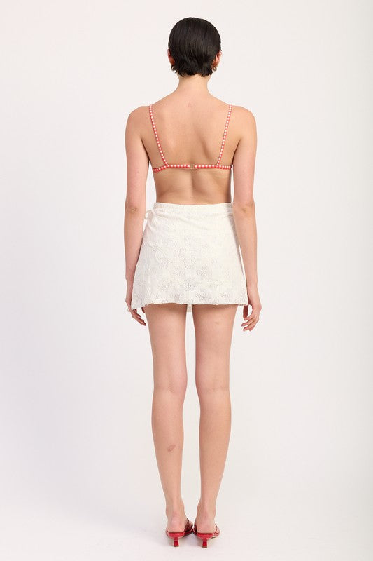 LACE WRAP SKIRT WITH DRAWSTRING