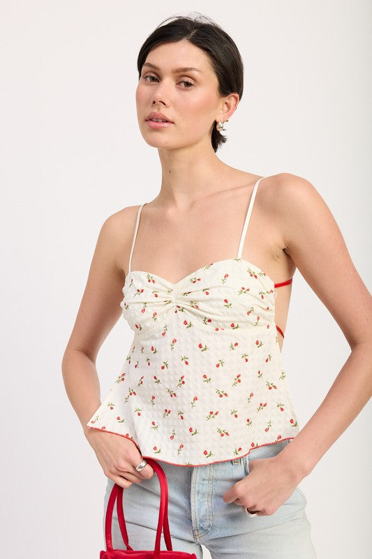 FLORAL SWEETHEART CAMI TOP
