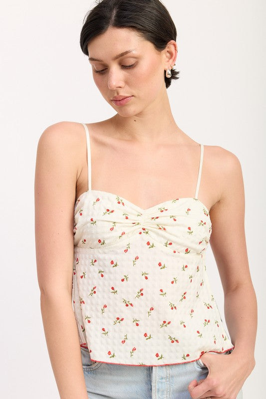 FLORAL SWEETHEART CAMI TOP