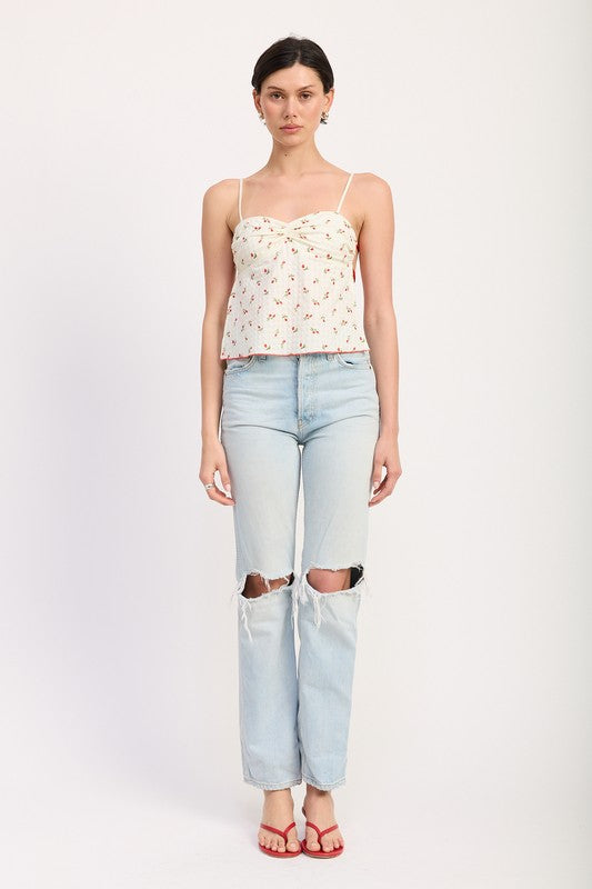 FLORAL SWEETHEART CAMI TOP