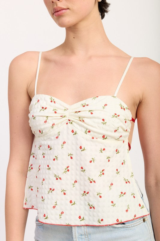 FLORAL SWEETHEART CAMI TOP