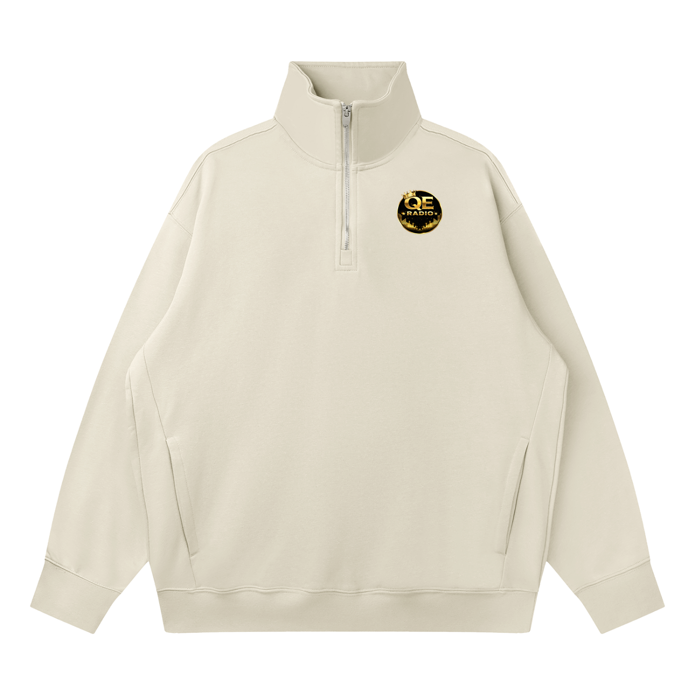 QE Radio Quarter-Zip Drop Shoulder Sweatshirt