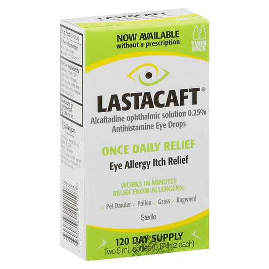 Lastacaft Once Daily Relief Antihistamine Eye Drops, 0.25% - 5 mL (2 Pack)