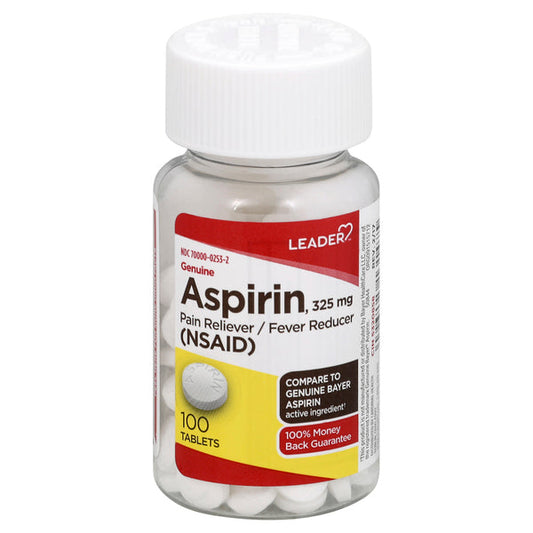 Leader Aspirin, Genuine, 325 Mg Tablets