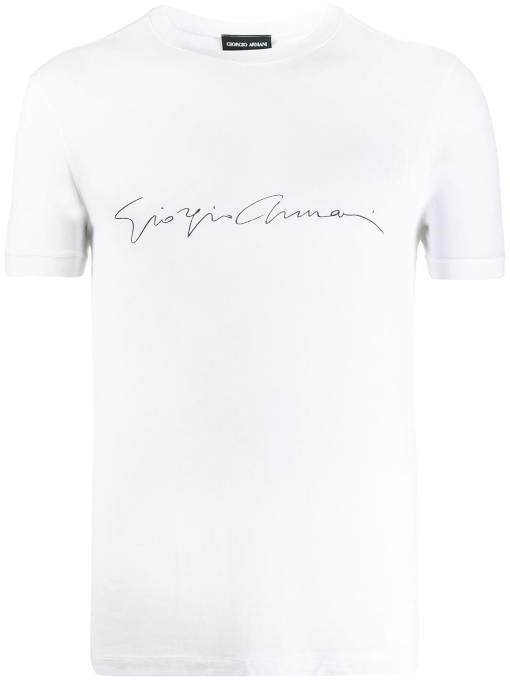 Giorgio Armani Men Asv Stretch-Viscose T-Shirt With Signature Logo