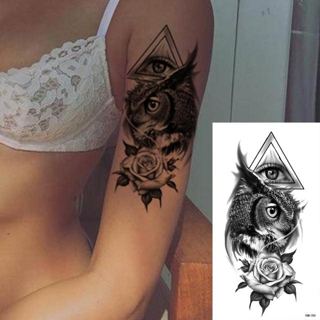 25 Sheets Flower Rose Luxury Tattoos Waterproof Temporary Sticker 3D Rose Flower Tattoos Body Art Arm Fake Tatoo For Womens