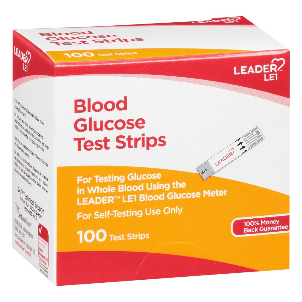 Leader Blood Glucose Test Strips 100Ct