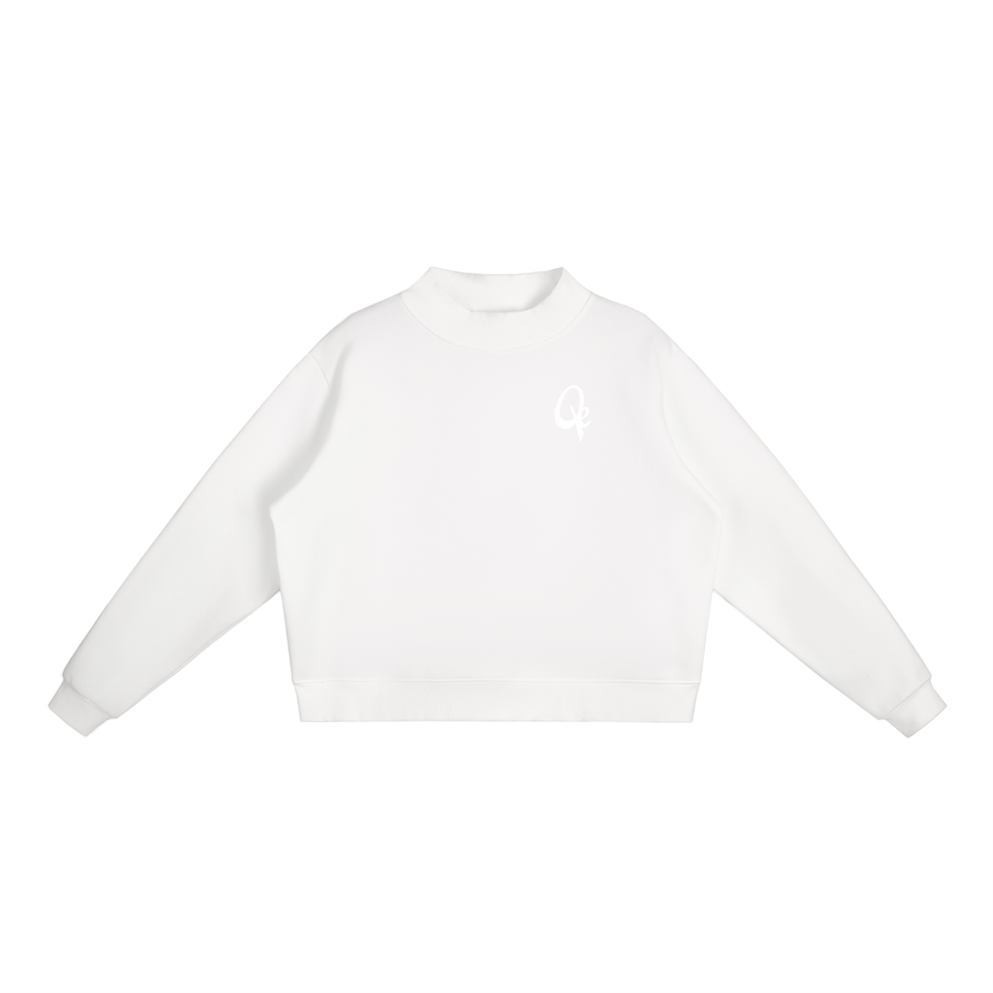QE Essential Fleece Mock-Neck Crew Sweatshirt