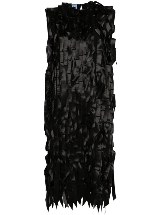 Prada Women Abito Midi Con Fiocchi