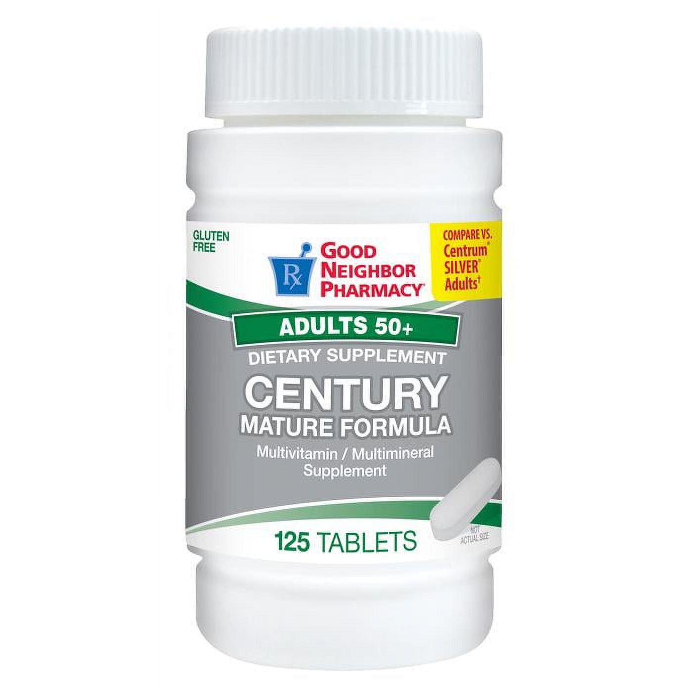 Silver Rod Pharmacy GNP Century Adult 50+ Mature Formula Multivitamin 125 Tablets