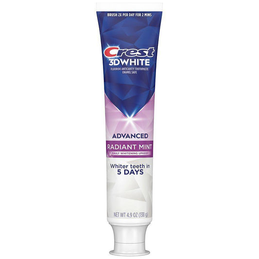 Crest 3D White Advanced Teeth Whitening Toothpaste Radiant Mint 4.9 oz