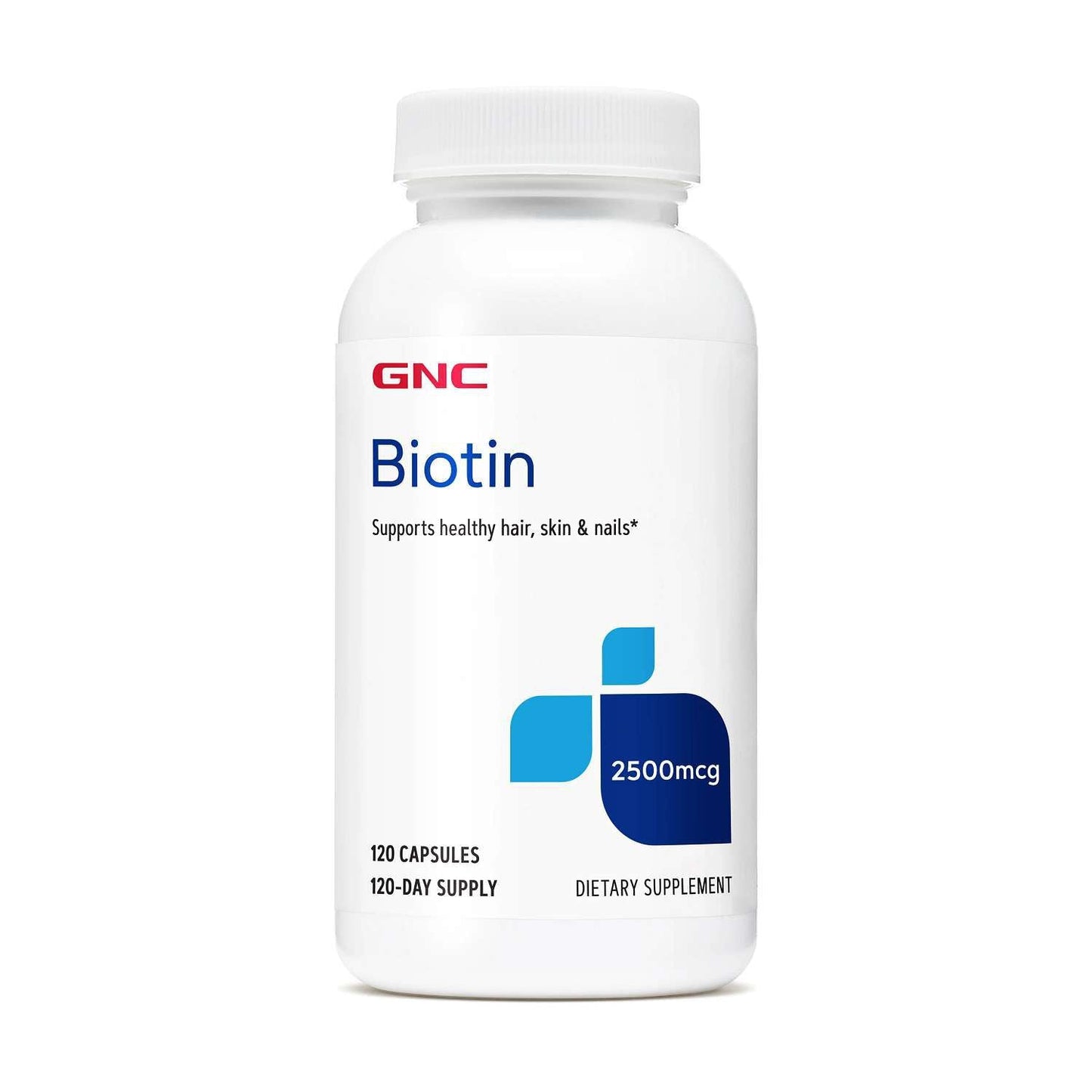 GNC Biotin 2500mcg, Hair, Skin & Nails Support, 120 Capsules