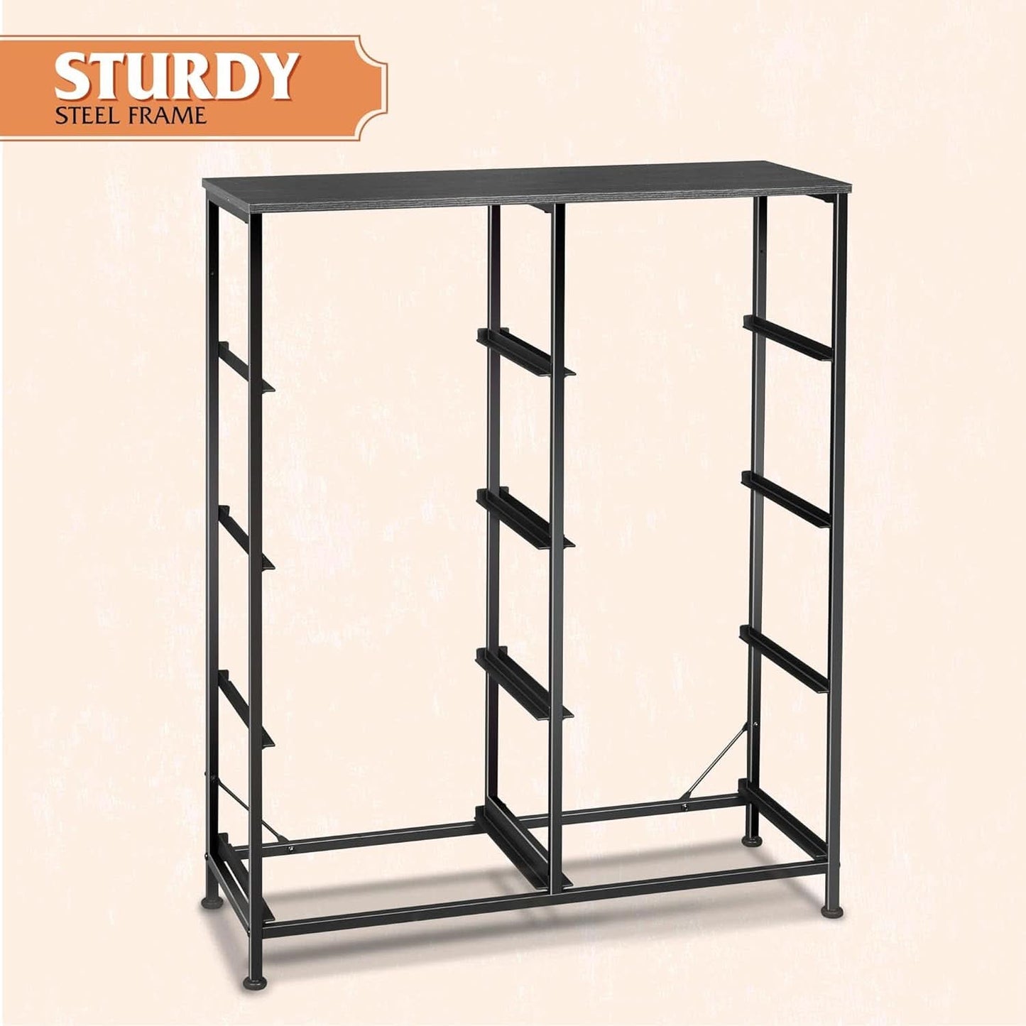 Tall Fabric Dresser With 8 Drawers In Charcoal Black Wood Grain