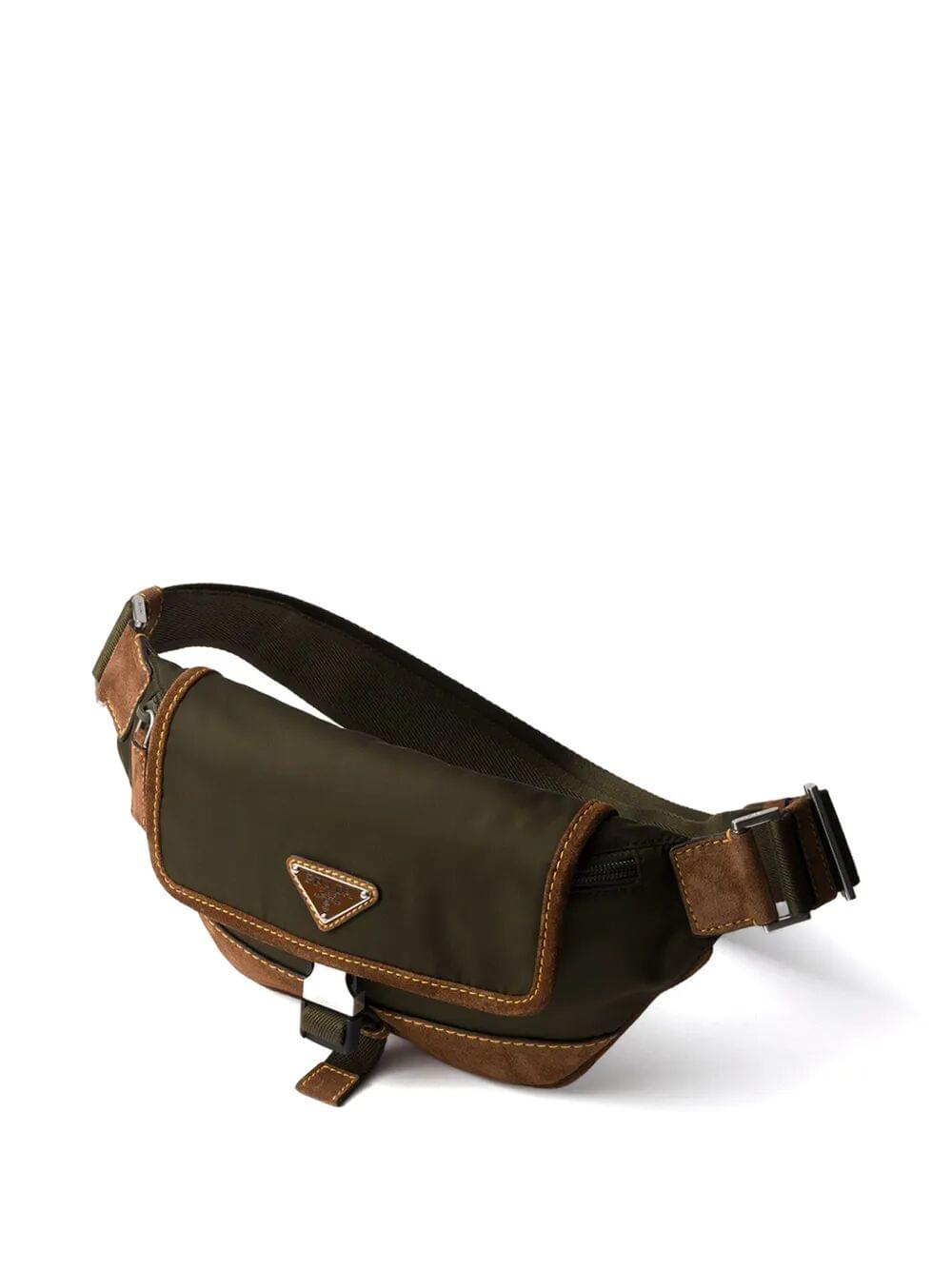 Prada Men Re-Nylon And Suede Belt Bag