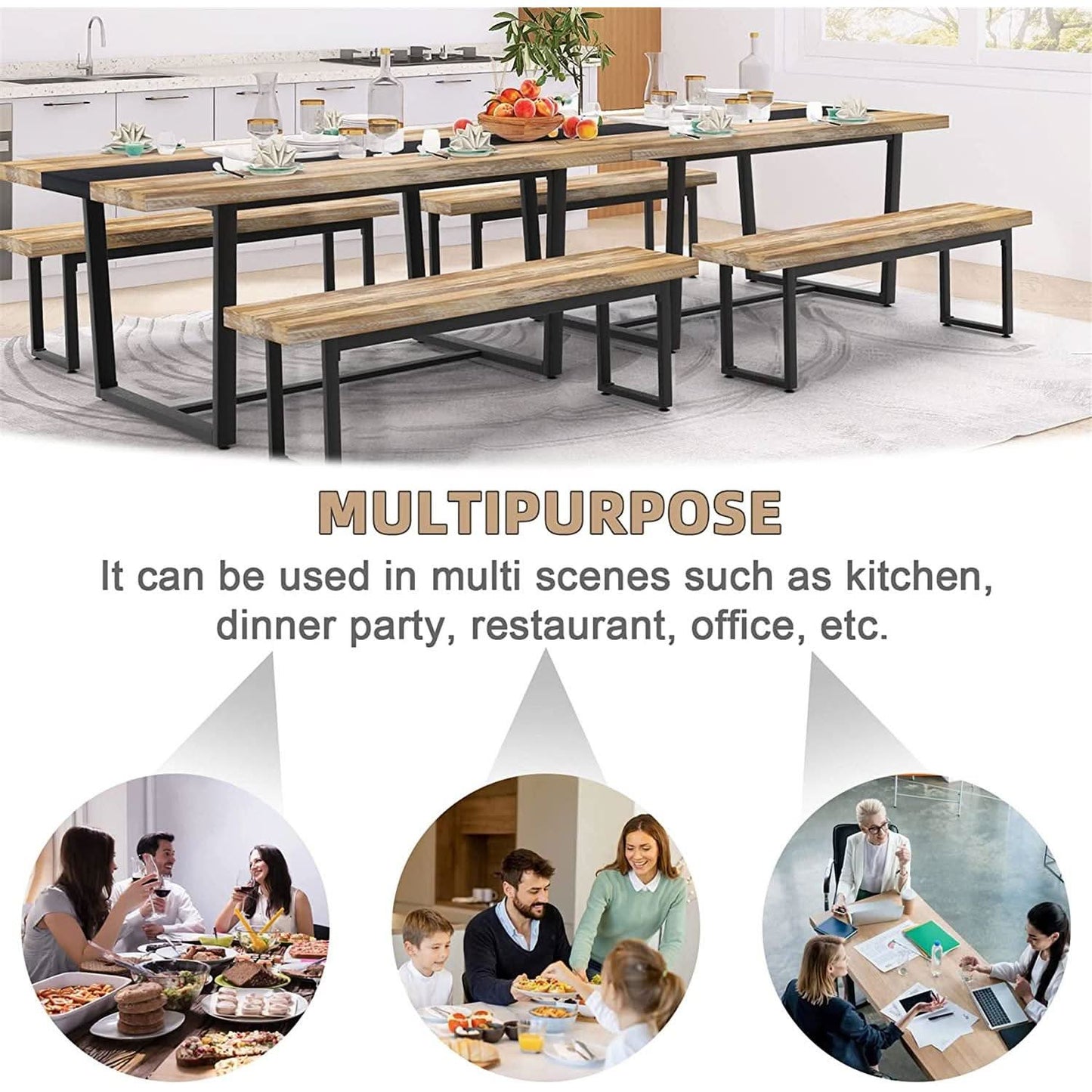 Six To Eight Seats Farmhouse Modern Kitchen Dining Table