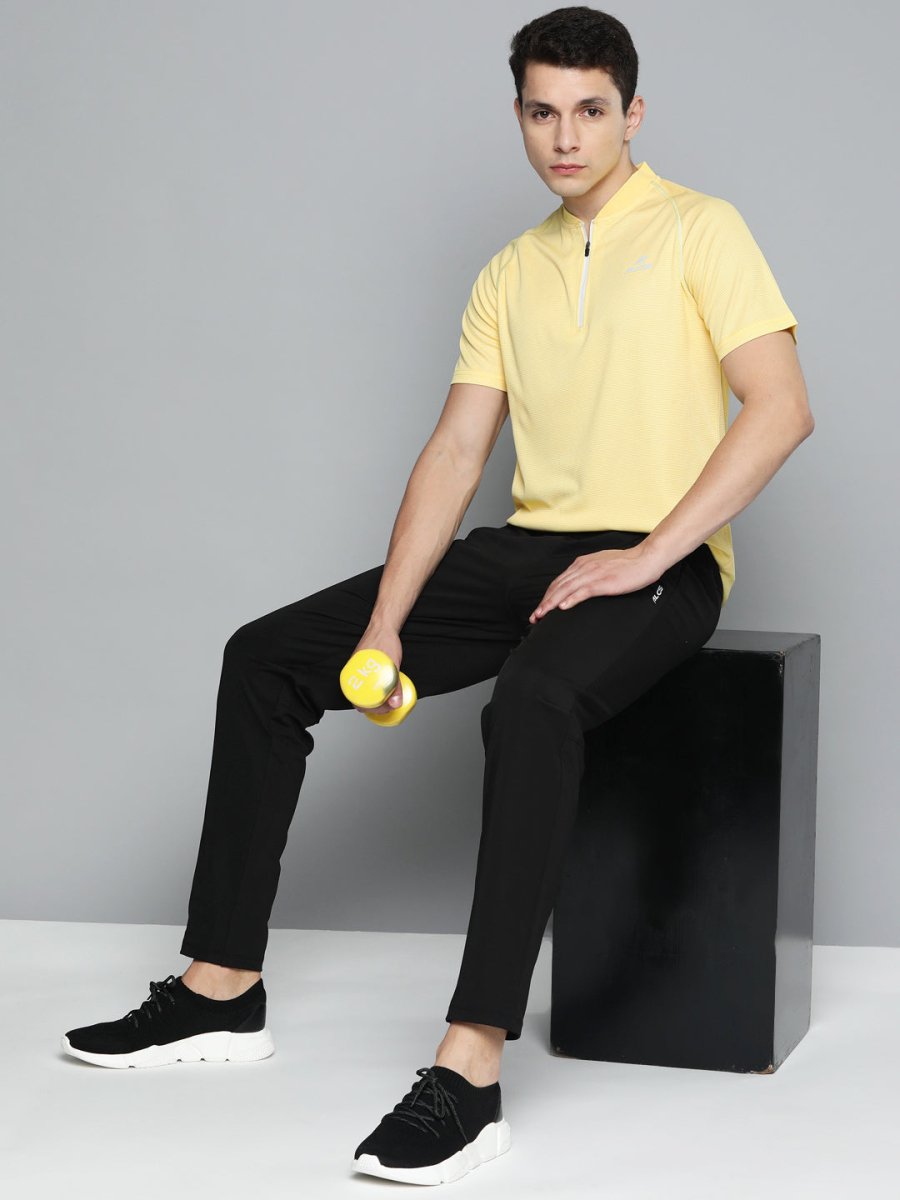 Alcis Men Mandarin Collar Dry Tech Slim Fit T-shirt