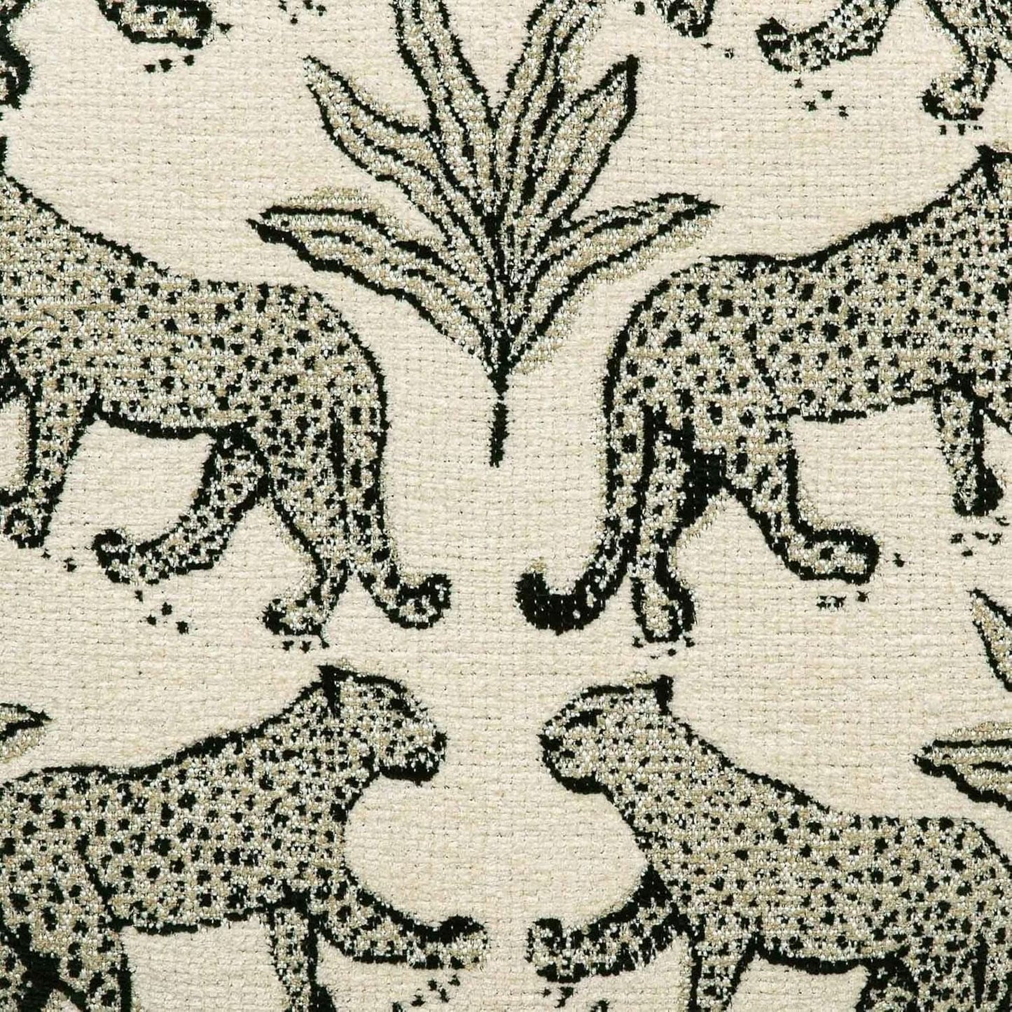 Dex Taupe Leopard Jacquard Ottoman Fully Assembled