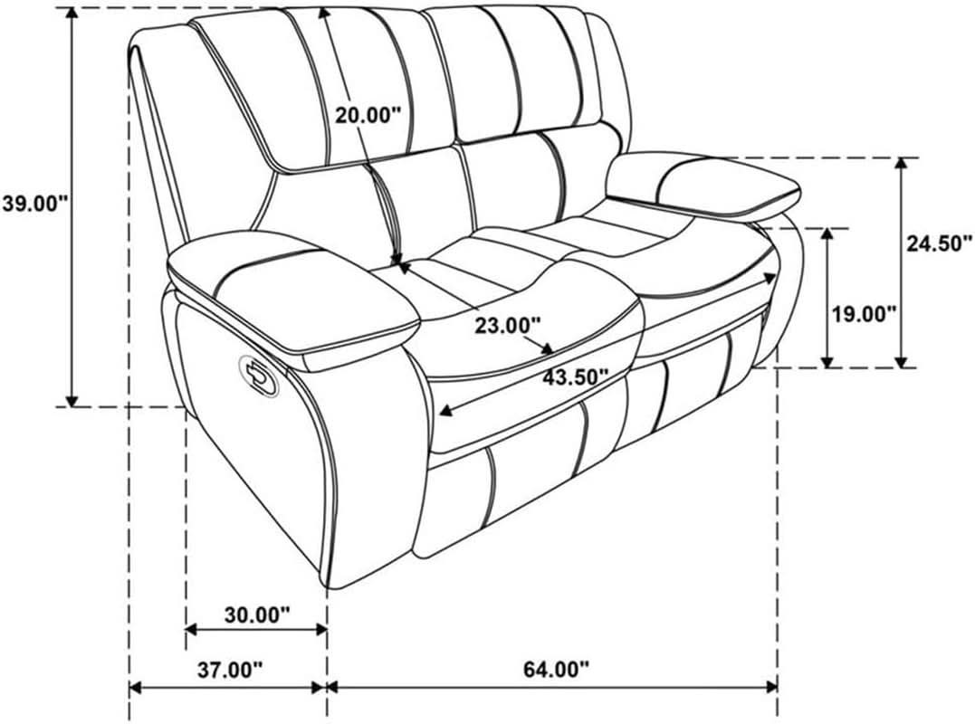 Red Faux Leather Reclining Loveseat With Manual Recline