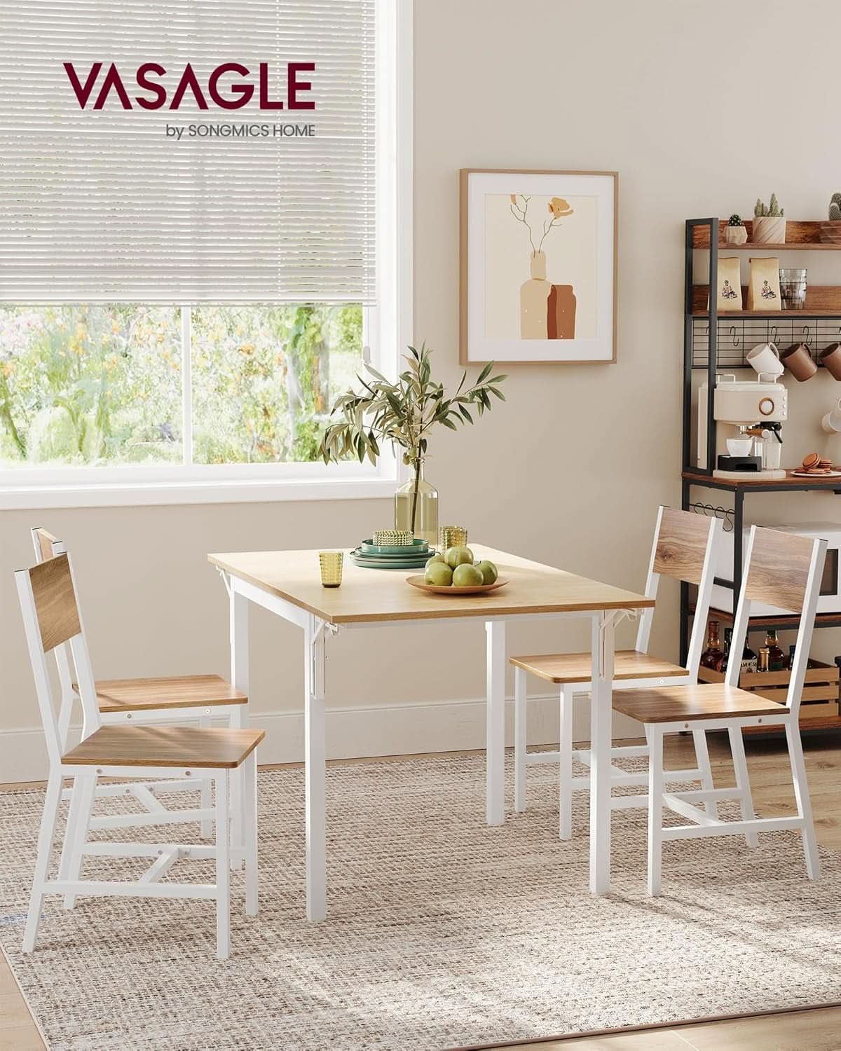 Dining Chair Set Of 2 Rustic Wood With Metal Frame