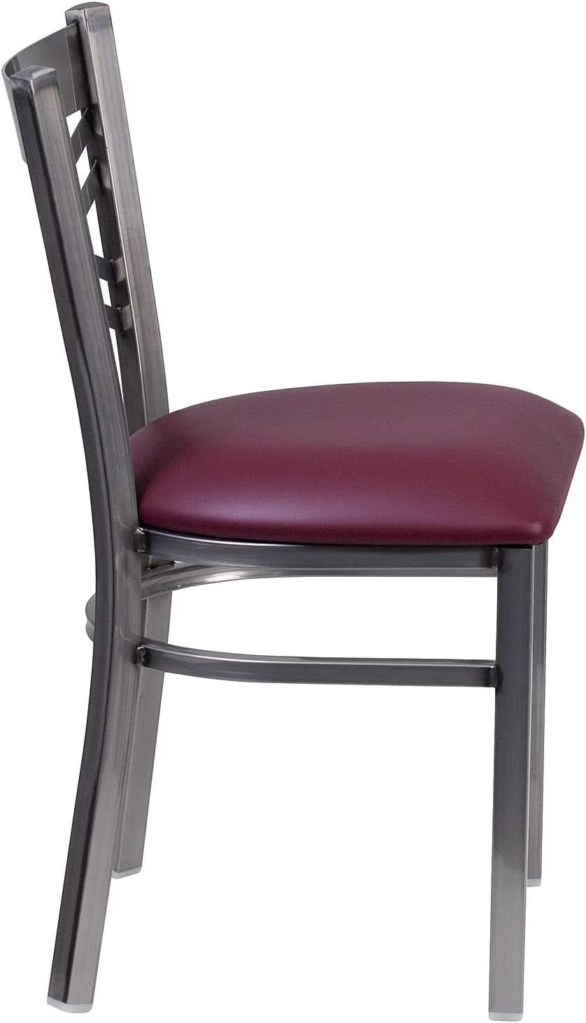 Two Pack Hercules Burgundy Vinyl X Back Metal Dining Chairs For Restaurant Bar And Home Use