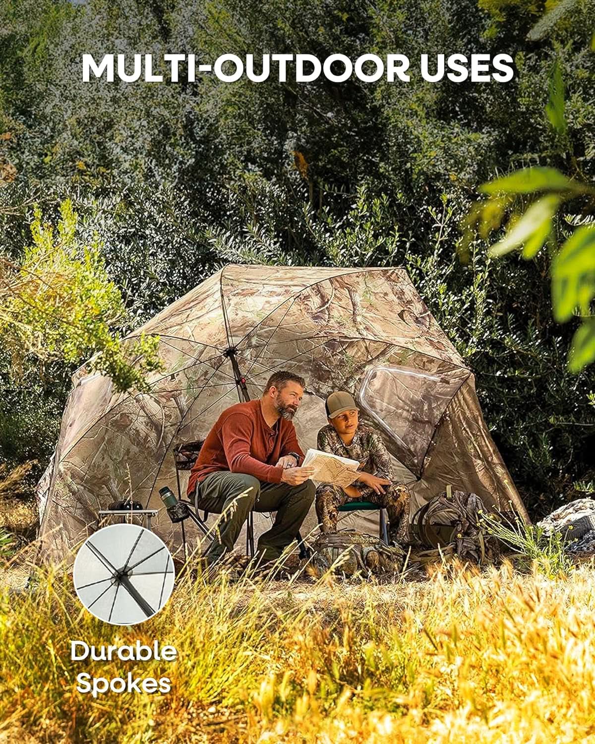9ft Heavy Duty Outdoor Umbrella With UPF 50 Privacy Panels