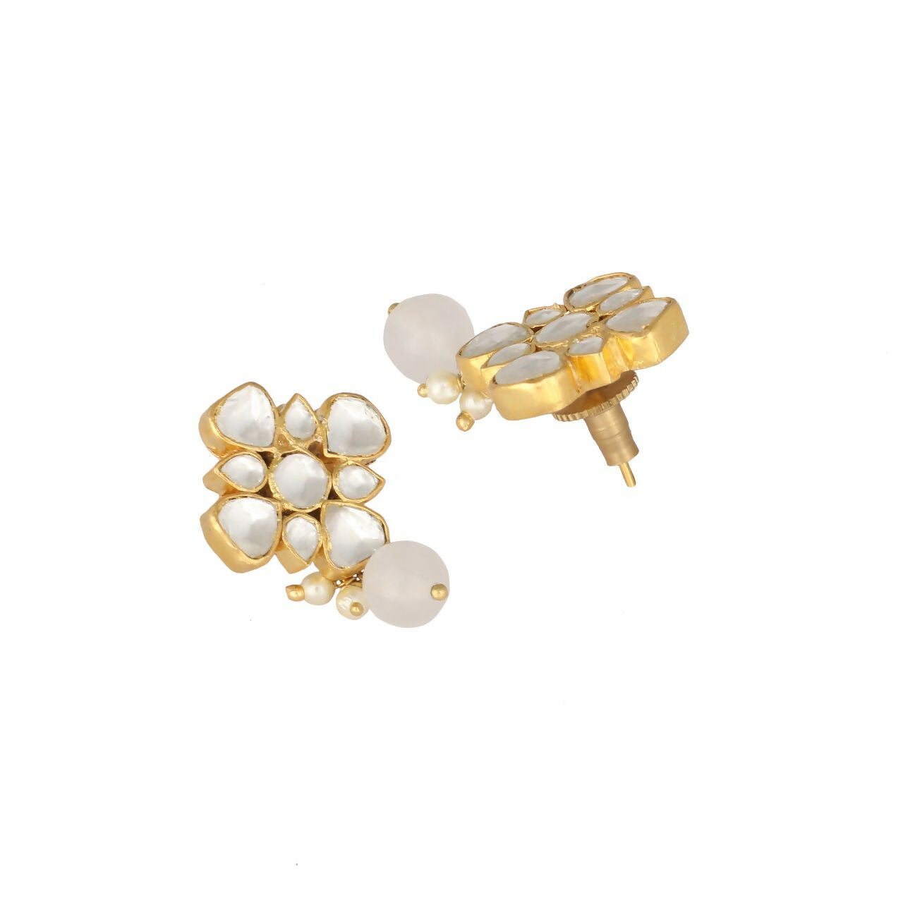 Nuyug 22K Gold Plated Kundan Paradise Stud Earrings