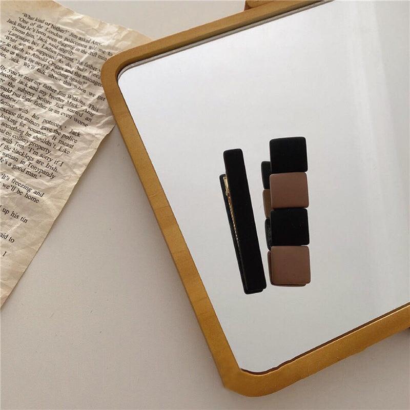 2pcs/Set Fashion Hair Clips Hairpin Geometric Korean Hairgrip Oval Square Hair Barrette Women Headband Gorgeous Hair Accessories For Women