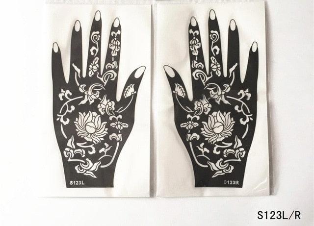 2Pcs/Set Temporary Womens Tattoo 25 Luxury Designs Body Art Waterproof Tattoo For Hands Wedding Party