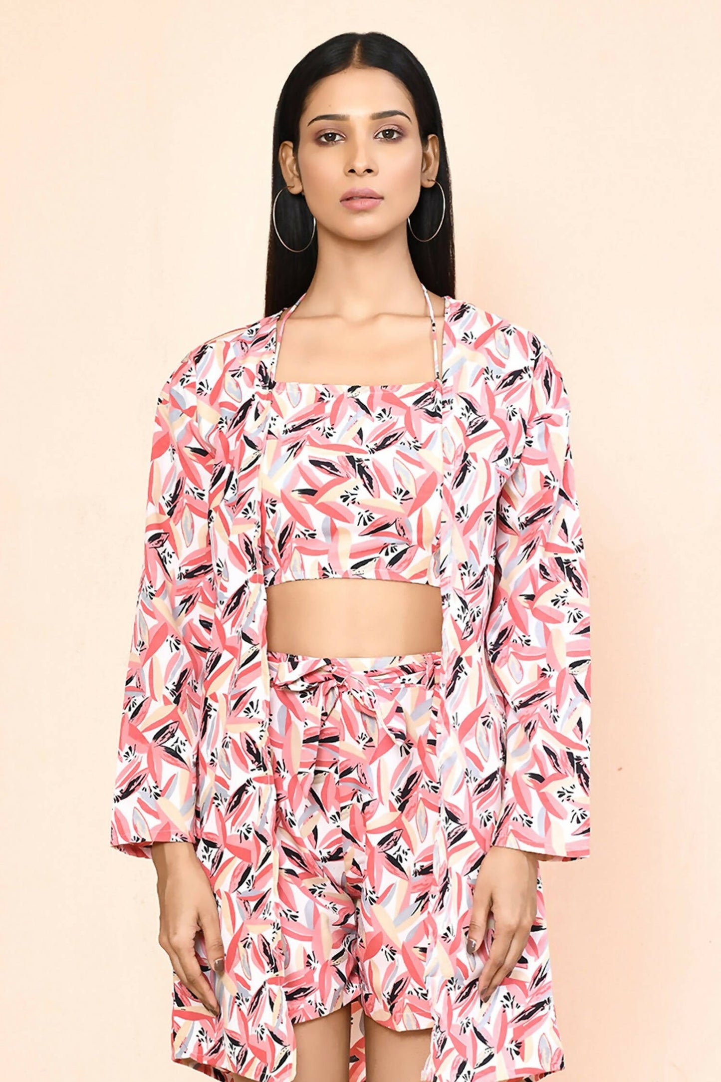 Pink Platinum Creap Printed Co-Sets - Femella