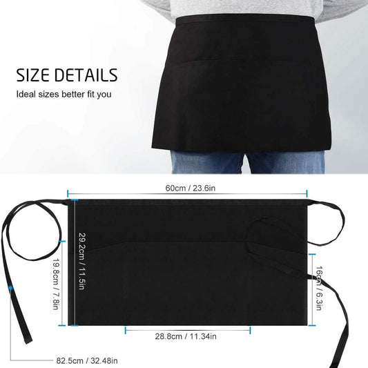 3-Pack: Syntus Server Aprons with 3 Pockets