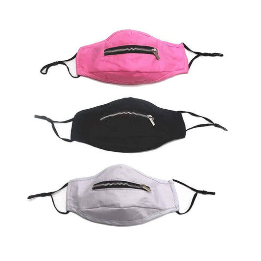 3-Pack: Zipper Reusable Cotton Face Mask for Everyday Use