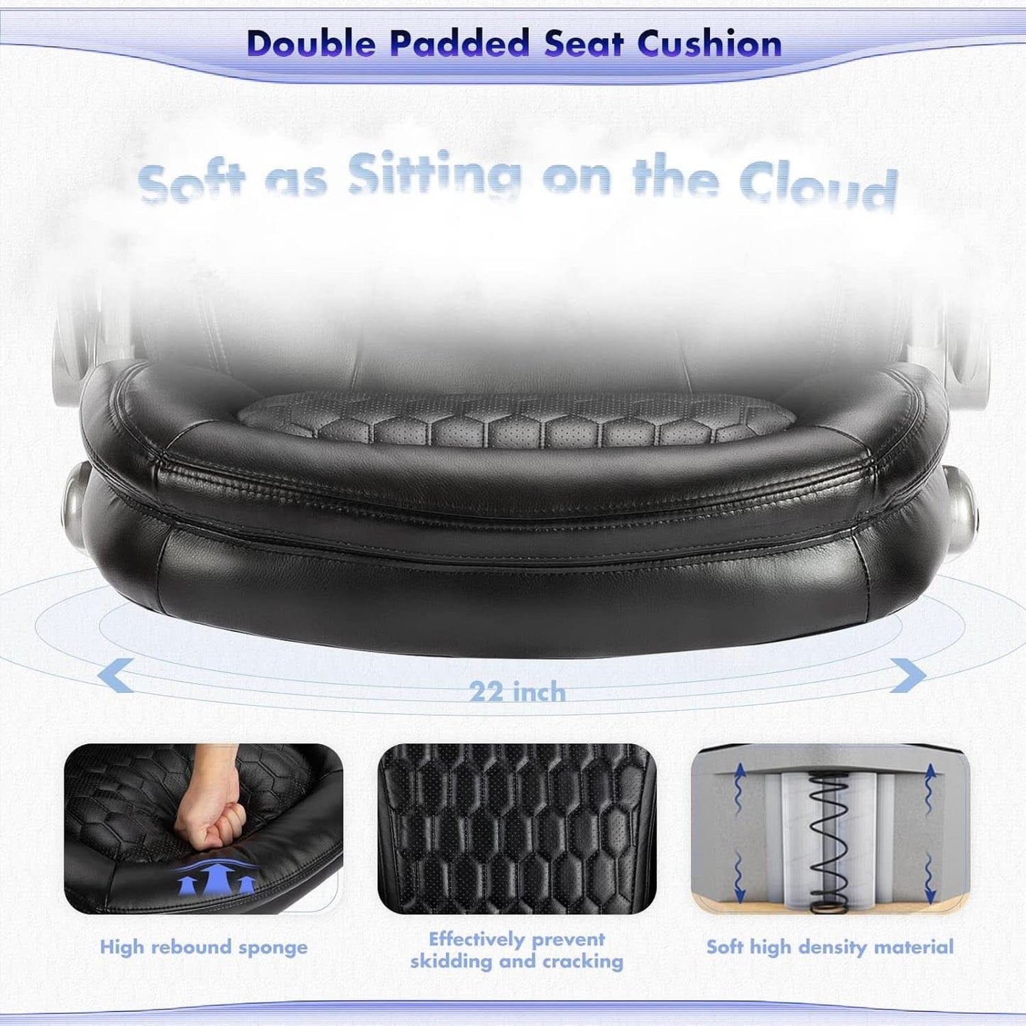Ergonomic High Back Leather Office Chair For Home Use
