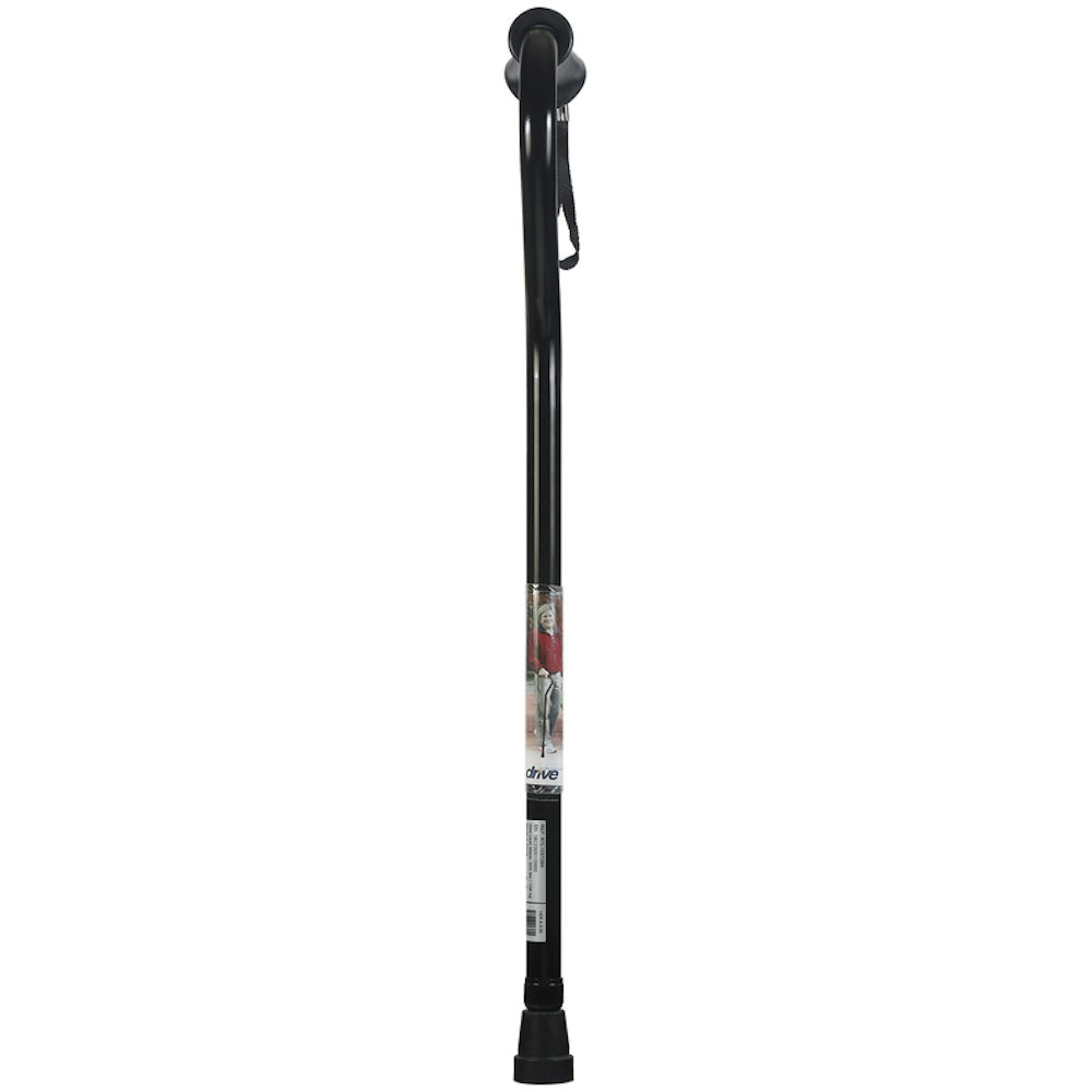 Adjustable Height Offset Handle Cane Black Crackle