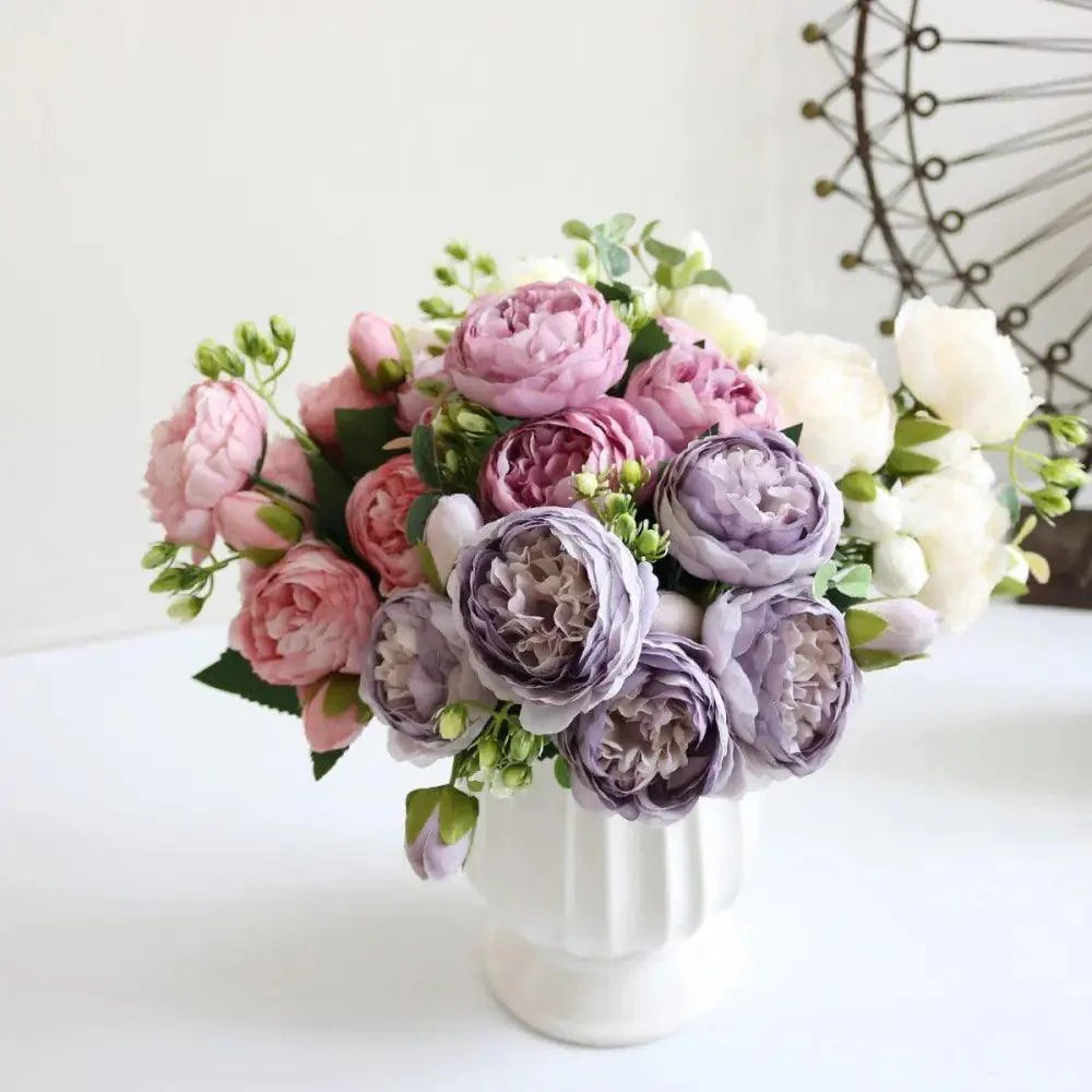 30cm Artificial Silk Peony Flowers Bouquet for Home Decoration -  Faux Christmas Flowers & Wedding Flowers