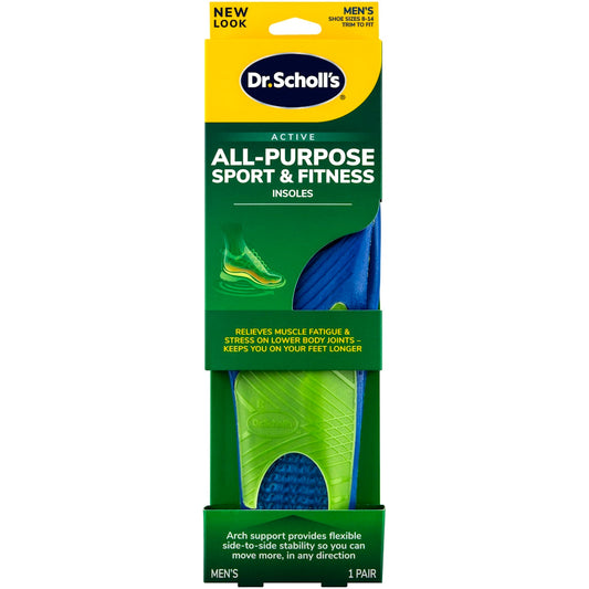 Dr. Scholl's Active Men's All-Purpose Sport & Fitness Insoles, Shoe Sizes 8-14, 1 Pair