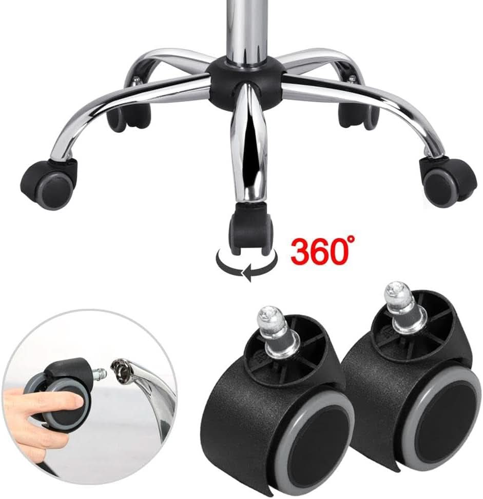 Adjustable Armless PU Leather Office Chair Swivel Black