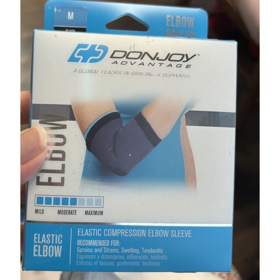 DONJOY Advantage Elastic Compression Elbow Sleeve, Medium, Black