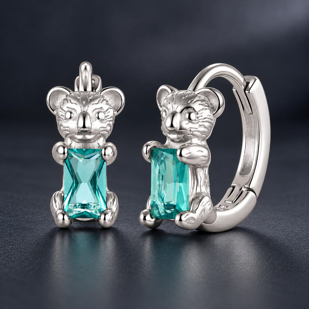 925 Sterling Silver White Gold Plated CZ Pavé 1.2x0.5cm Hoop Earrings for Women