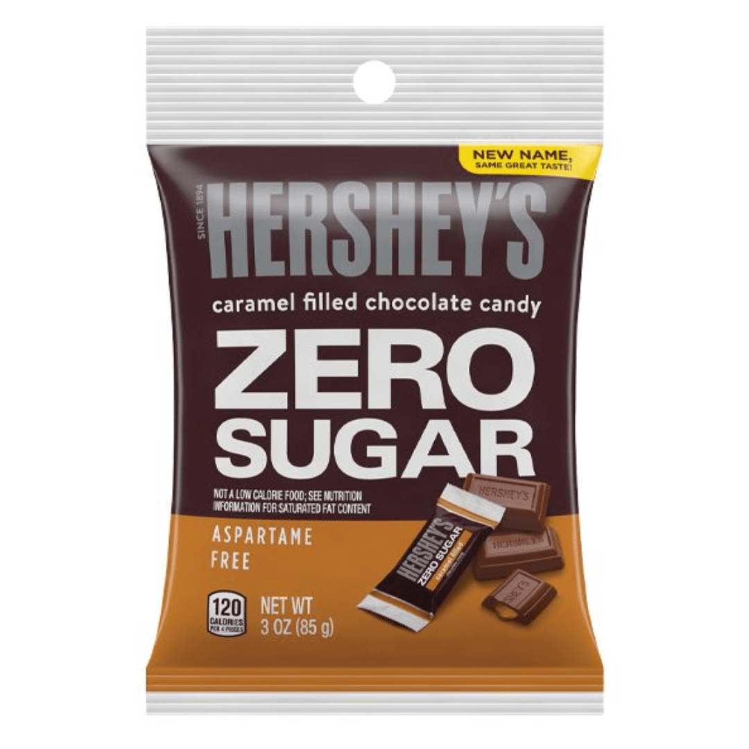 Hershey's Zero Sugar Caramel Filled Chocolate Candy – 3 oz Bag