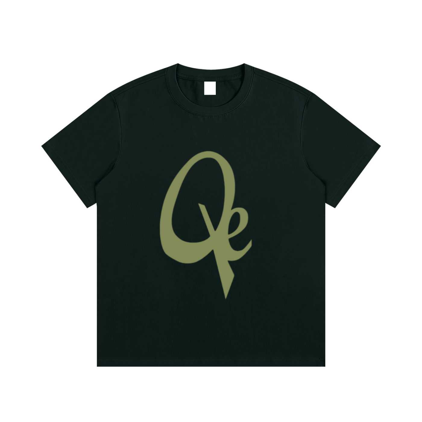 QE Army Green Logo Essential Cotton T-Shirt