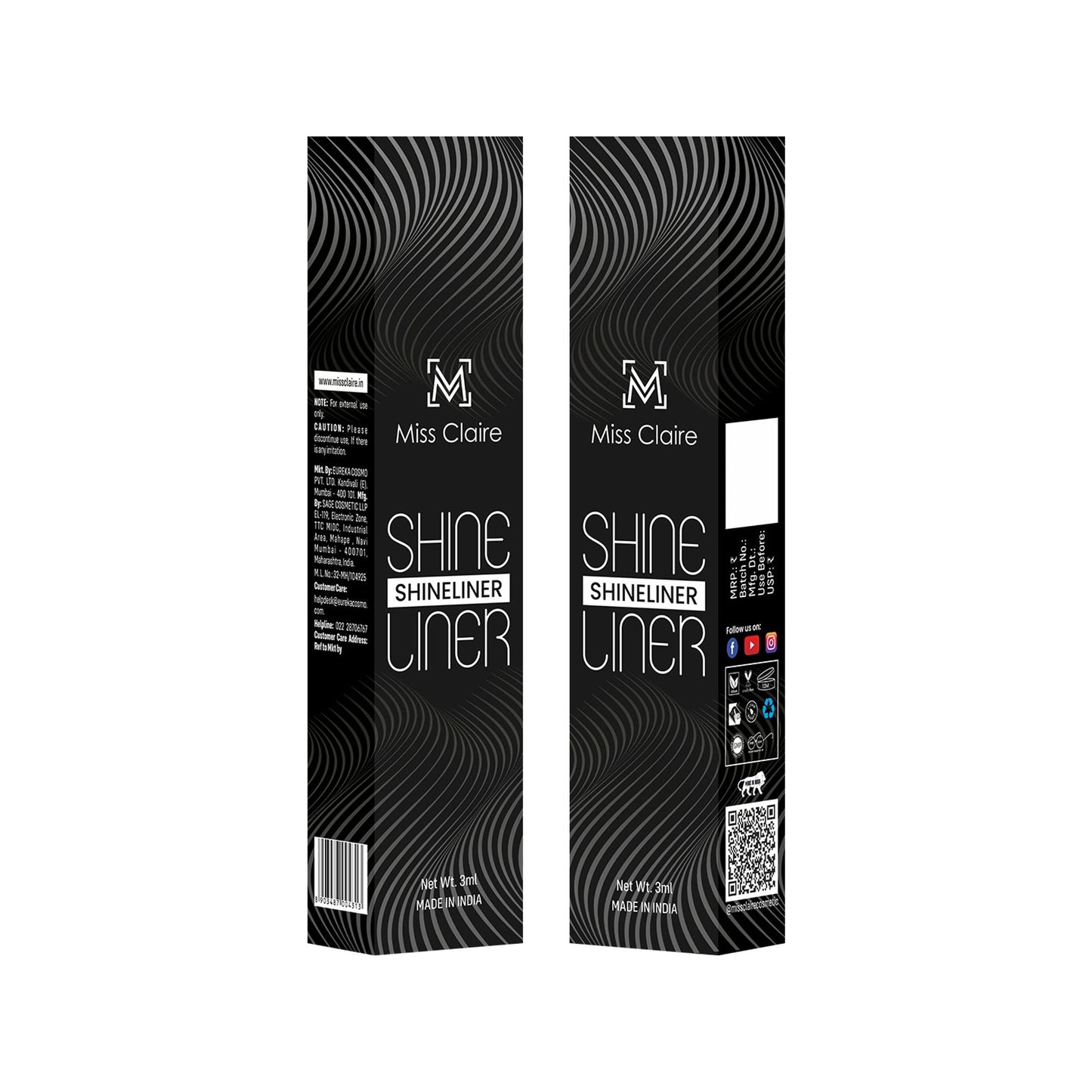 Miss Claire Shine Liner - Black