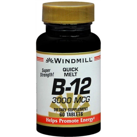 Windmill® Vitamin B-12 3000 mcg – High Potency Quick Melt Tablets