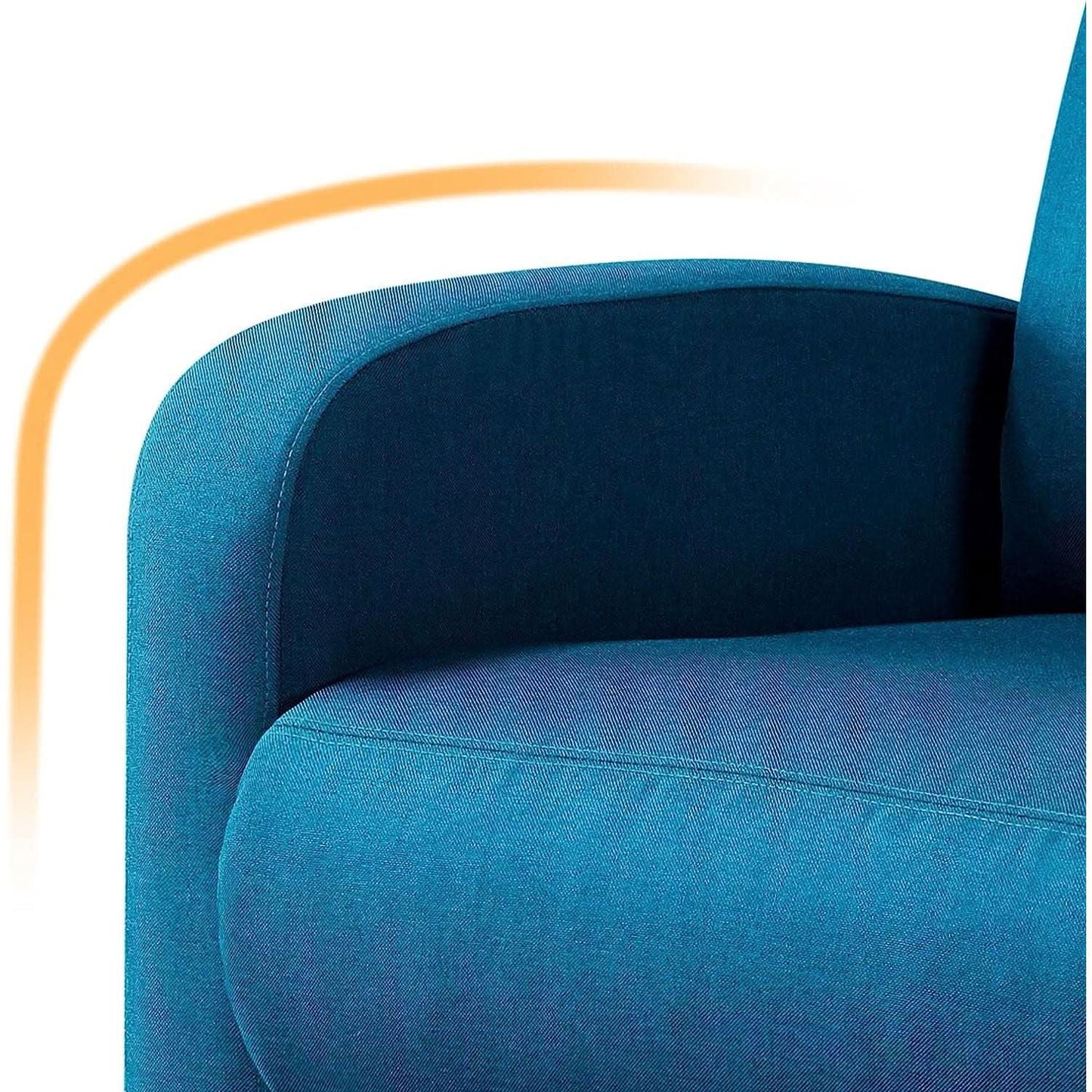 Blue Fabric Recliner Chair For Living Room Comfort