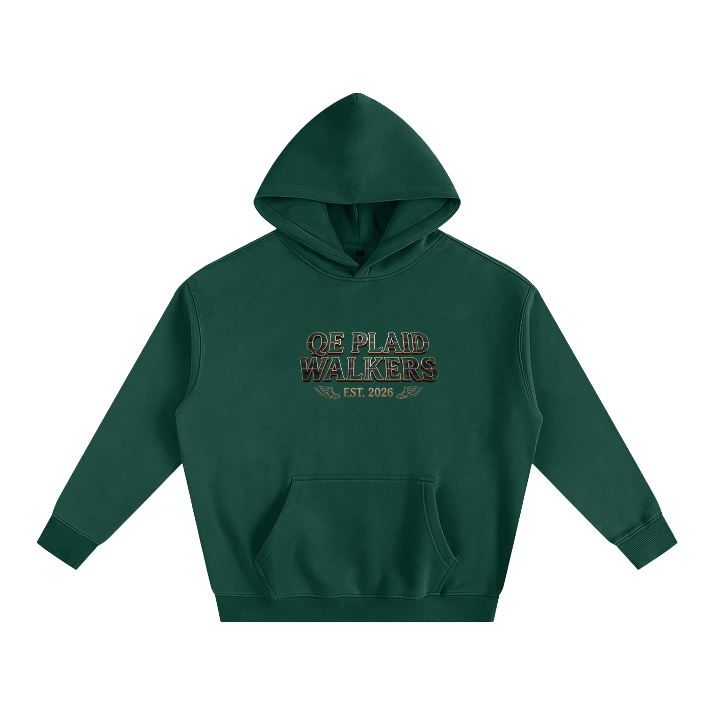 QE Plaid Walkers Oversize Fleeced Hoodie