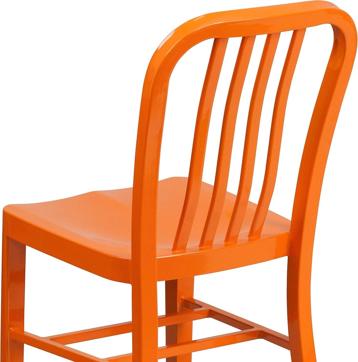 Orange Metal Indoor Outdoor Chair 2 Pack Commercial Grade